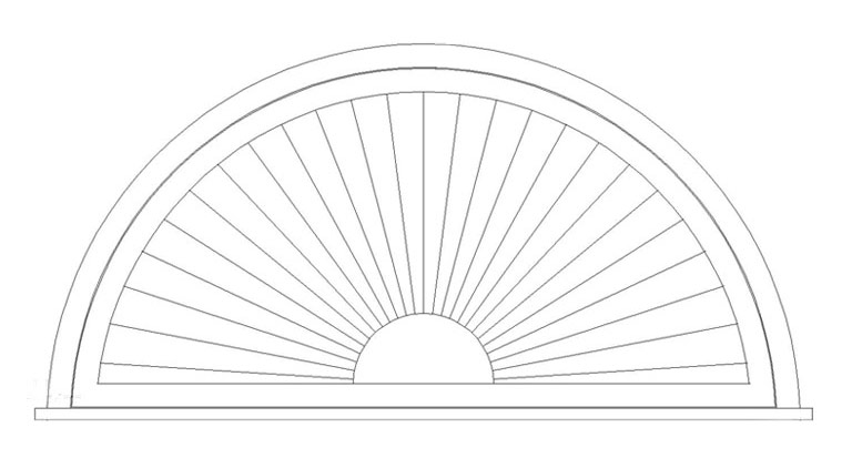 Arch on Shutter / Window Sill Add 1" Mullion